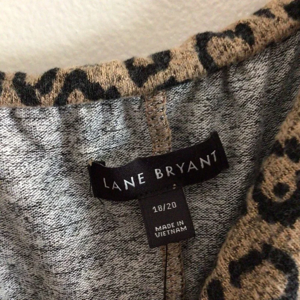 Lane Bryant Women Plus Sz 18/20 Leopard Animal Print Off The Shoulder Dress Nwt